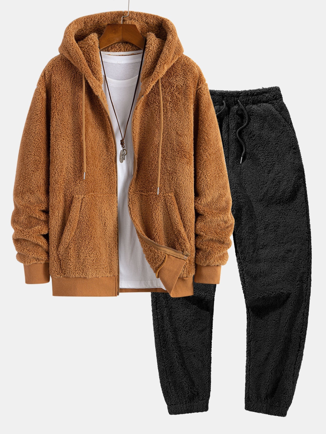 Men's Full Zip Hoodie Jacket Matching Jogger Pants Set