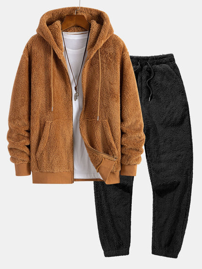 Men's Full Zip Hoodie Jacket Matching Jogger Pants Set