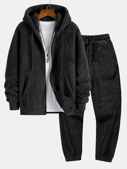 Men's Full Zip Hoodie Jacket Matching Jogger Pants Set