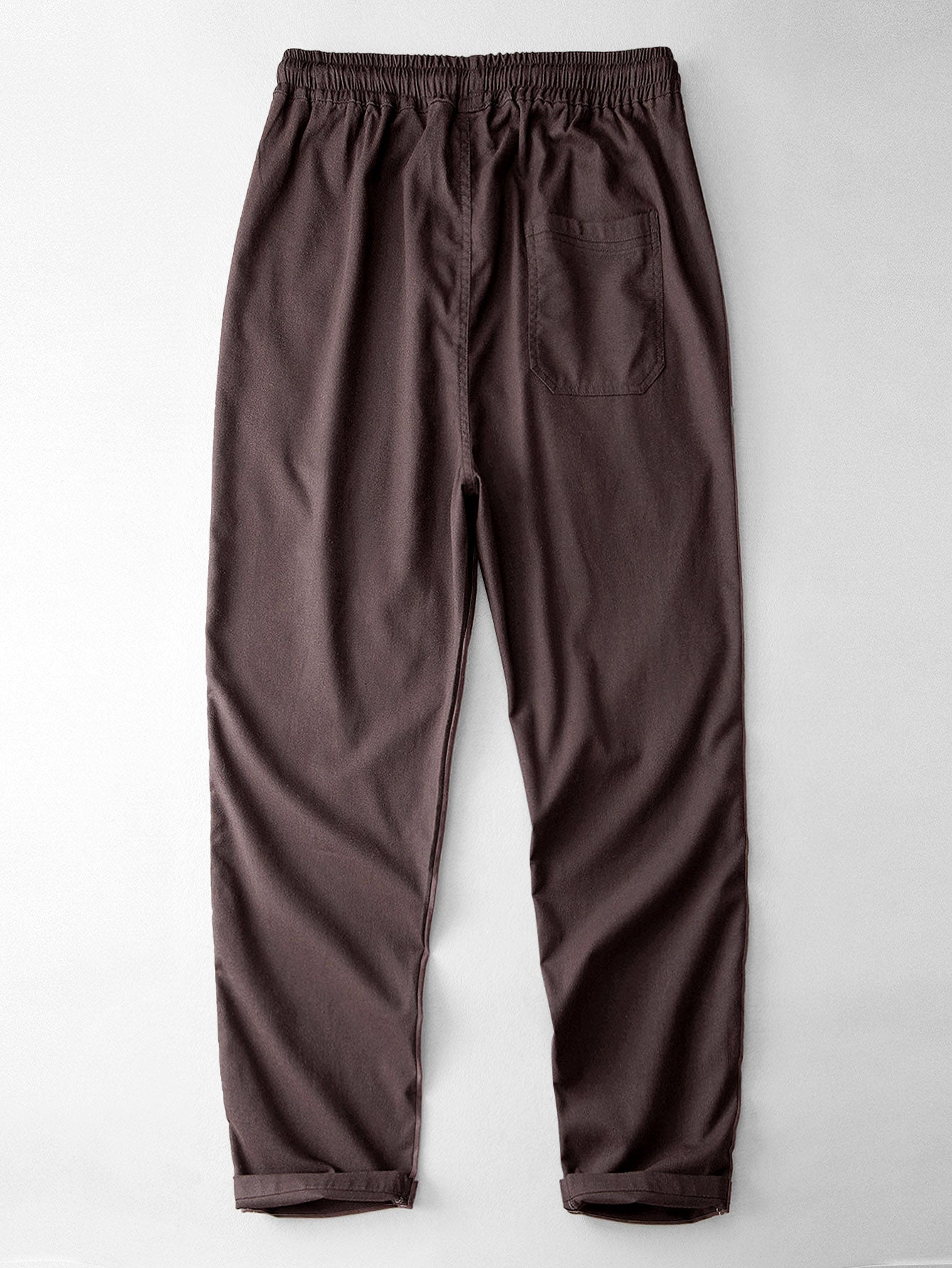 Men's Drawstring Pants Elastic Waist Straight Leg Pull On Trousers