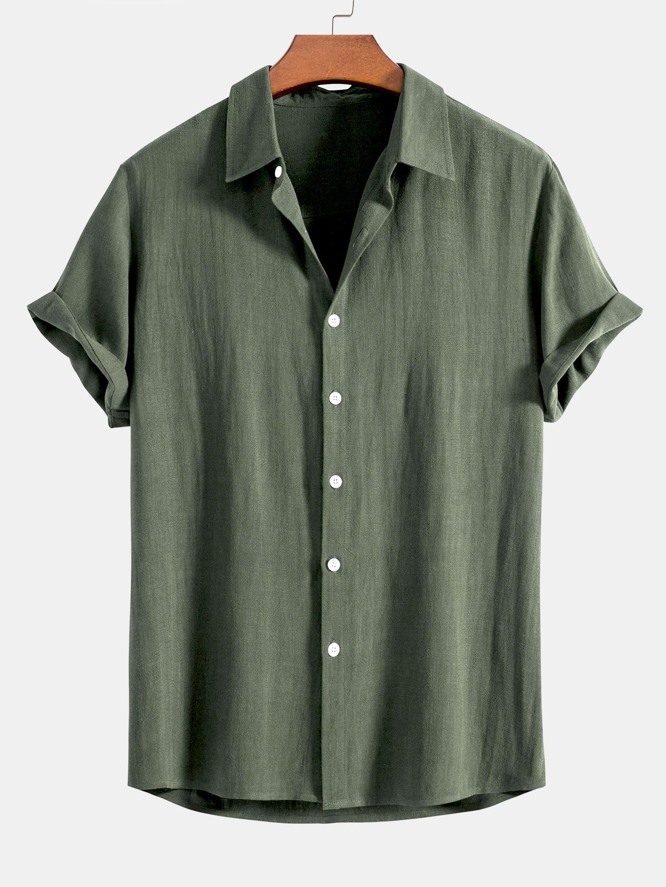 Men's Button Front Shirt and Drawstring Pants Two Piece Set
