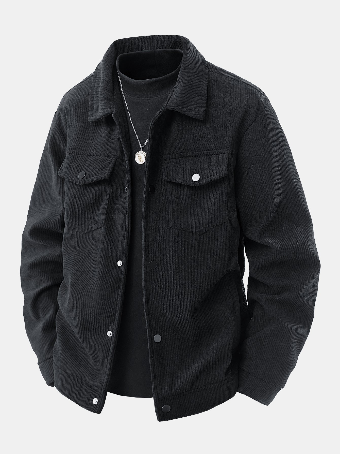 Men's Utility Shirt Jacket Long Sleeve Two Chest Pockets