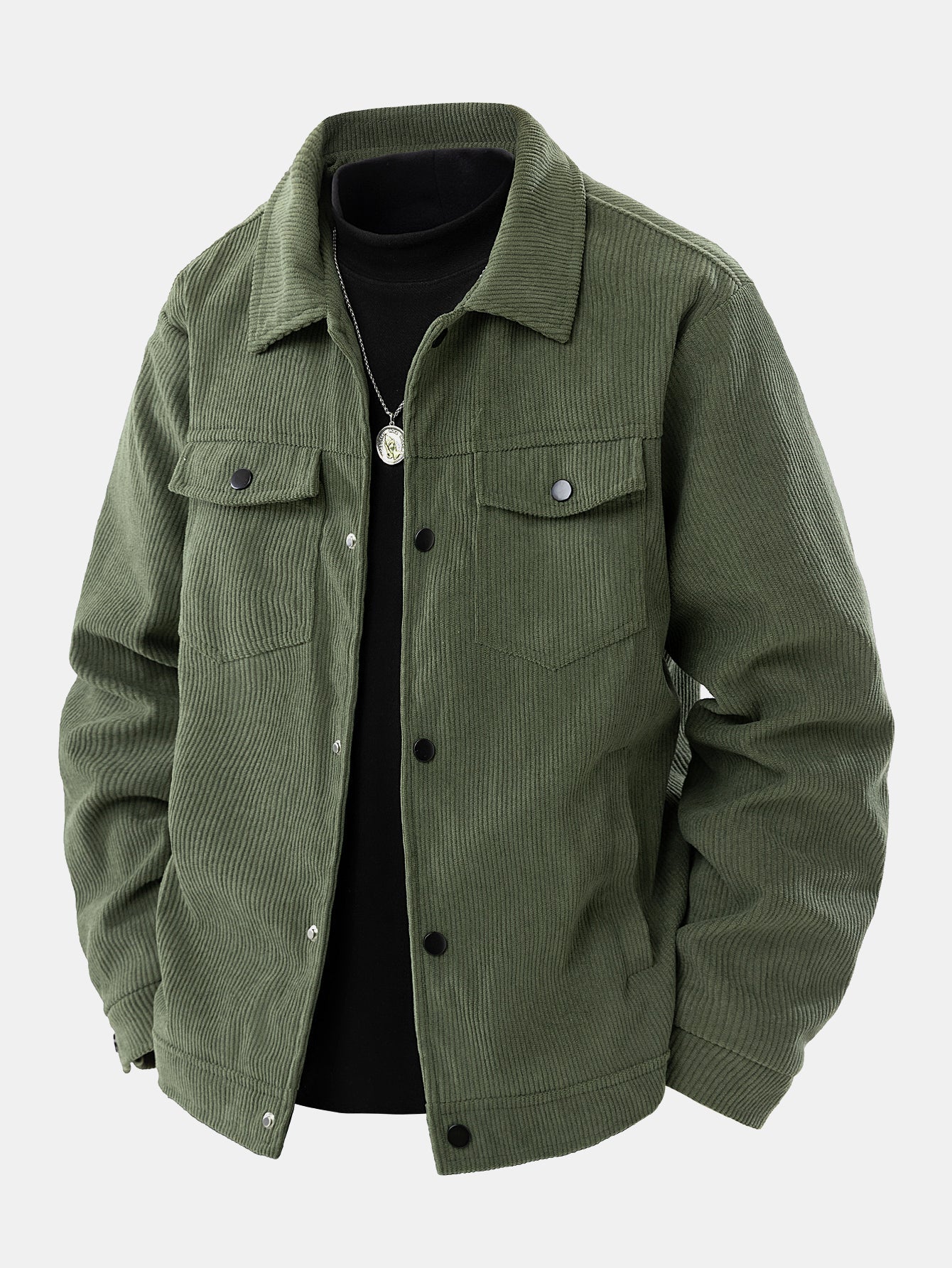 Men's Utility Shirt Jacket Long Sleeve Two Chest Pockets