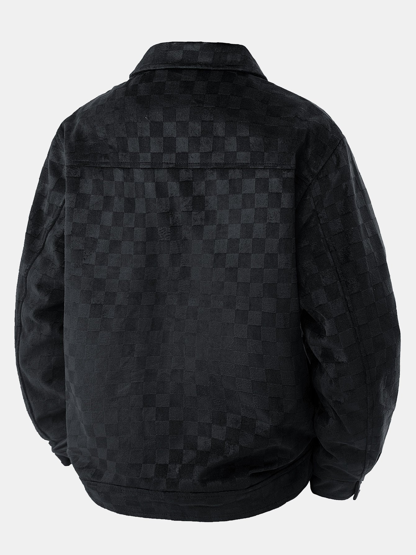 Men's Checkered Shirt Jacket Button Front Long Sleeve Pockets