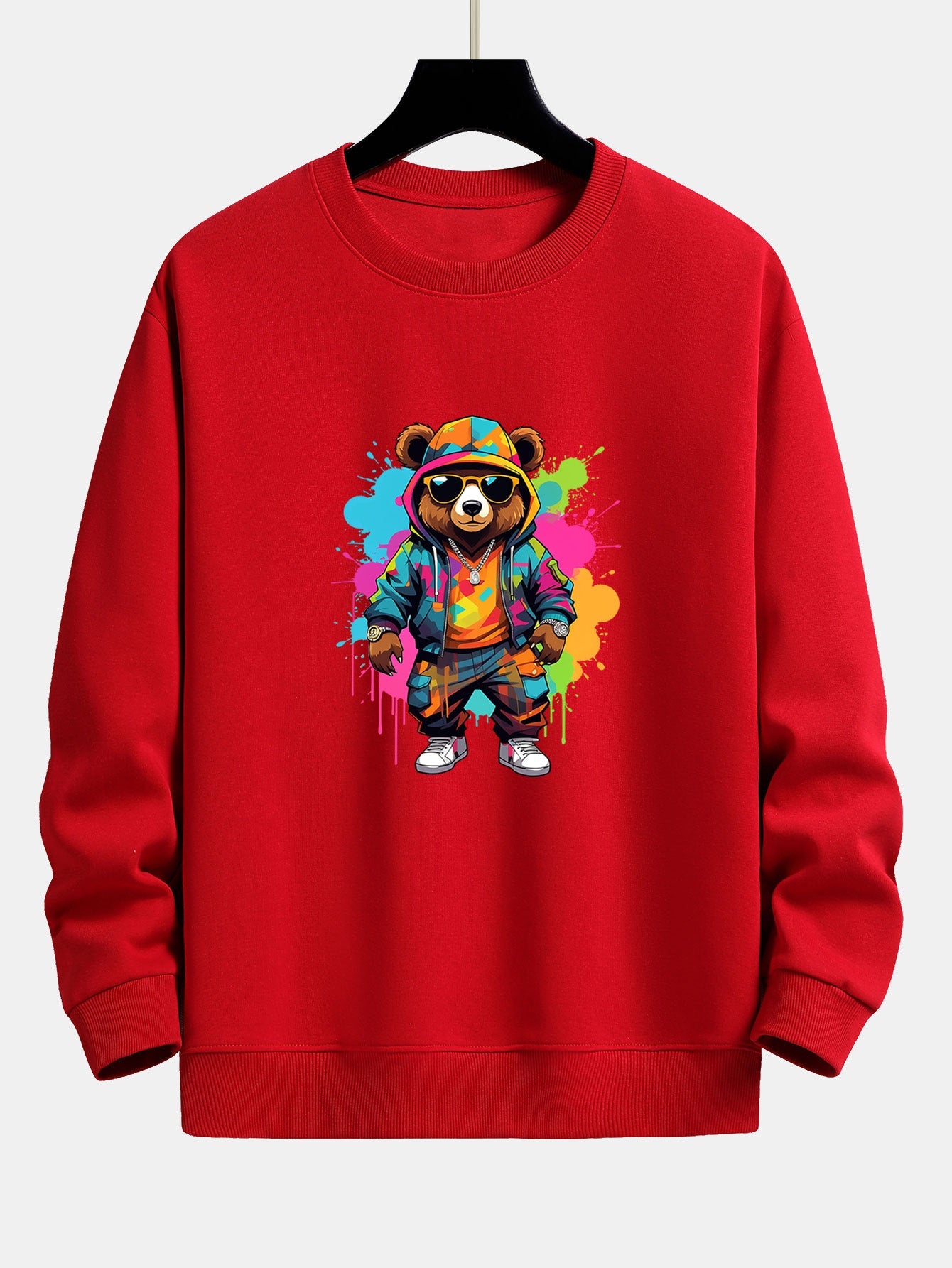 Men's Graphic Crewneck Sweatshirt Long Sleeve Pullover