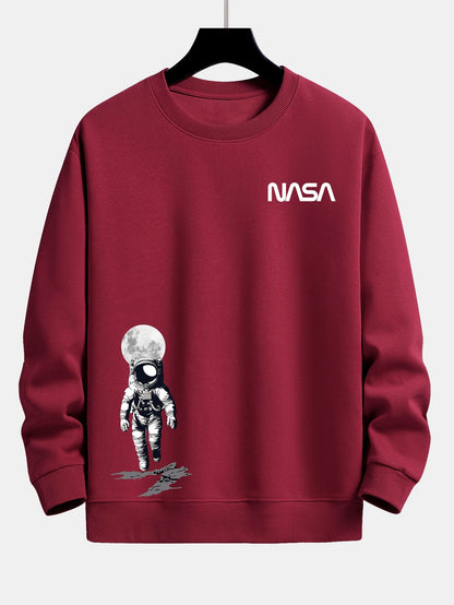 Men's NASA Space Graphic Sweatshirt Crew Neck Long Sleeve