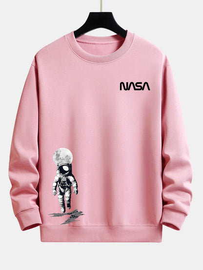 Men's NASA Space Graphic Sweatshirt Crew Neck Long Sleeve