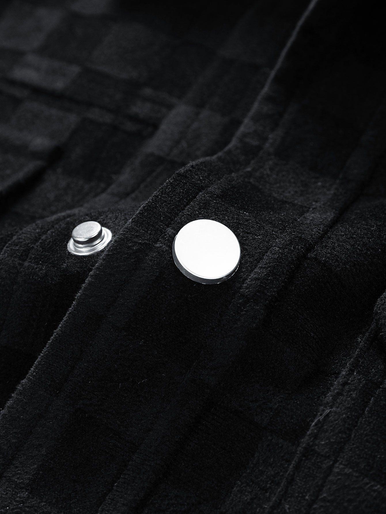 Men's Checkered Shirt Jacket Button Front Long Sleeve Pockets