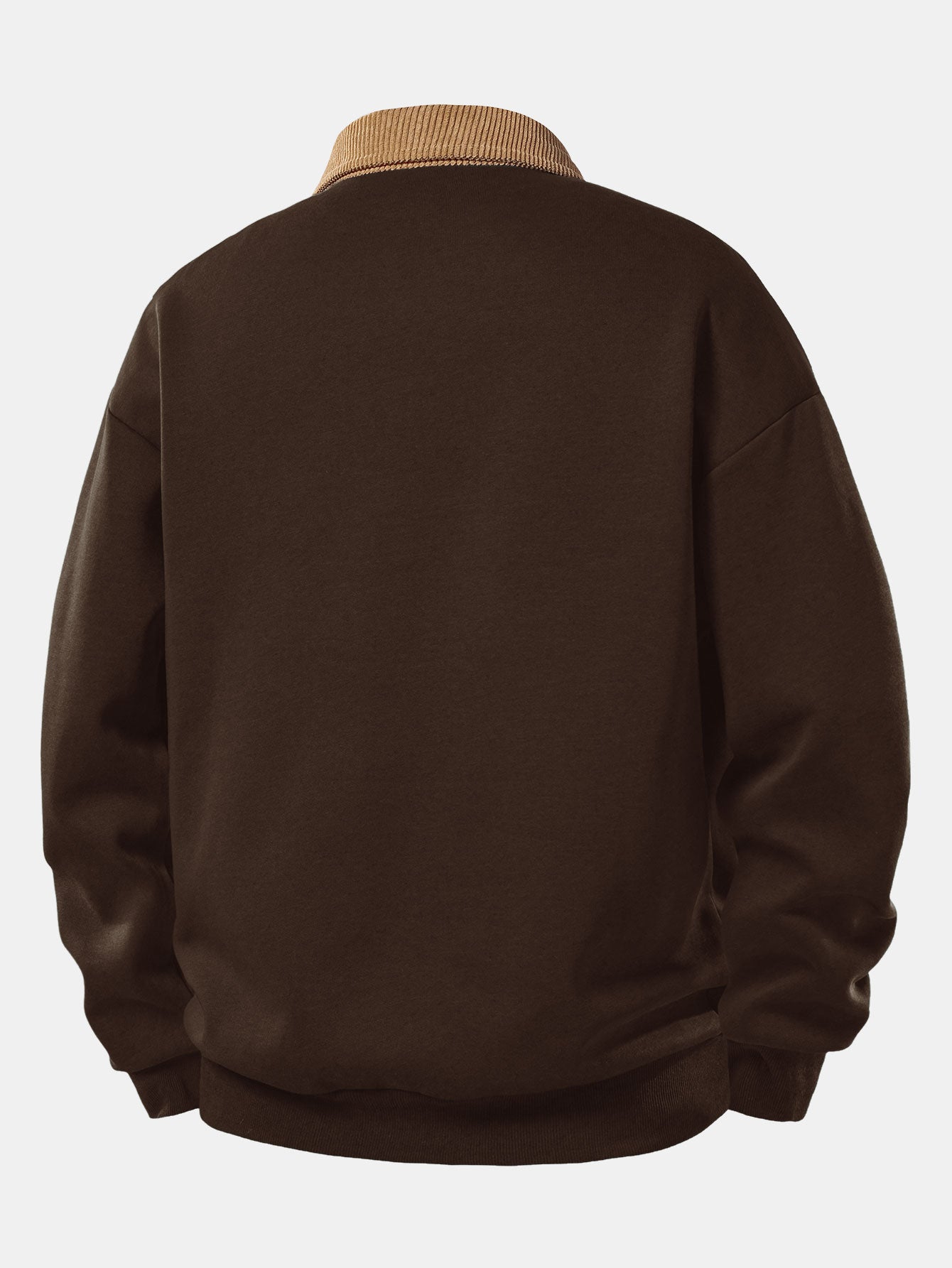 Men's Long Sleeve Polo Collar Pullover Sweater Shirt