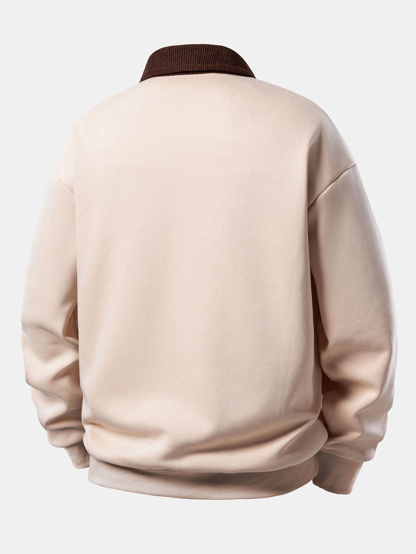 Men's Long Sleeve Polo Collar Pullover Sweater Shirt
