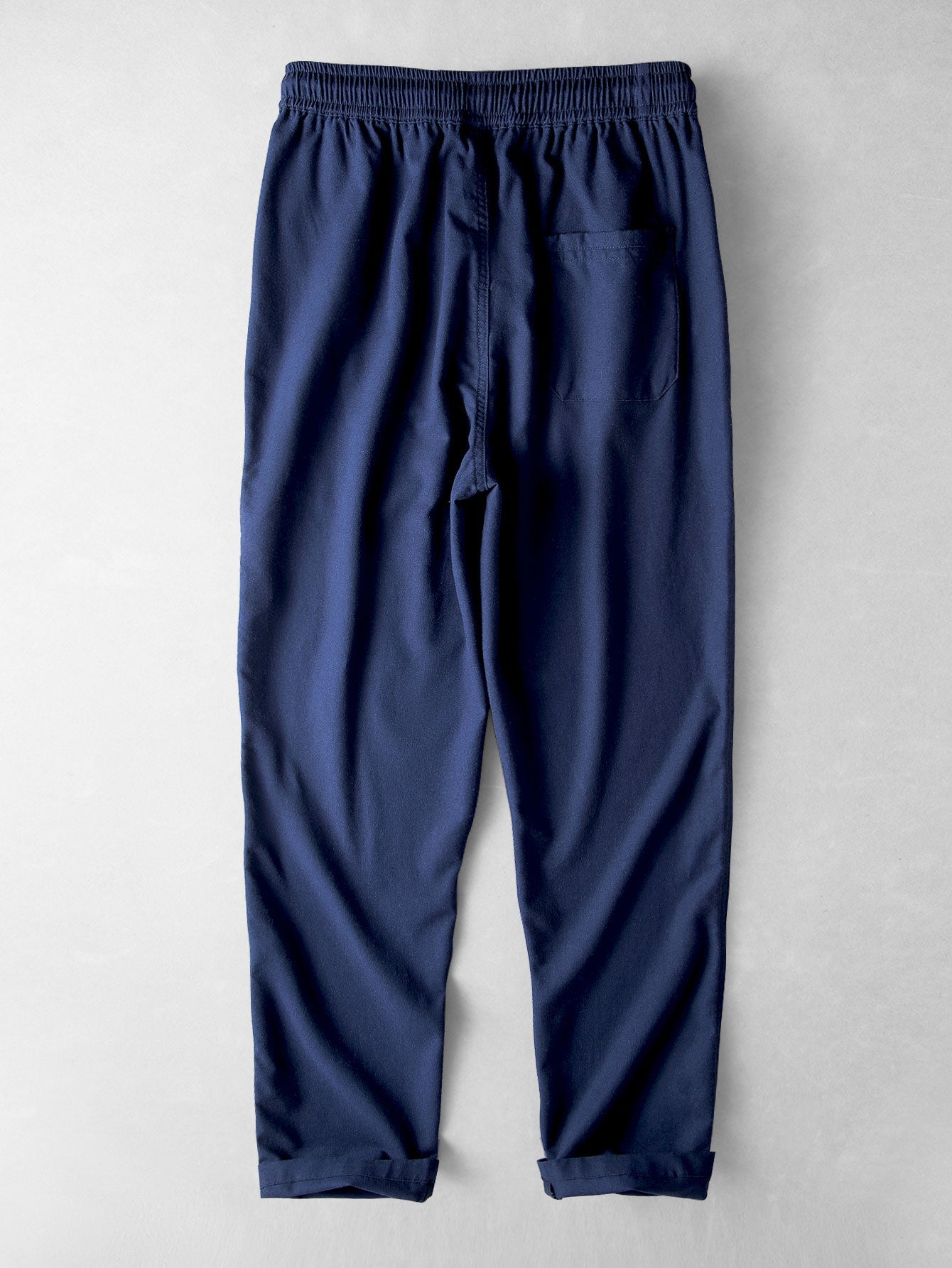 Men's Drawstring Pants Elastic Waist Straight Leg Pull On Trousers