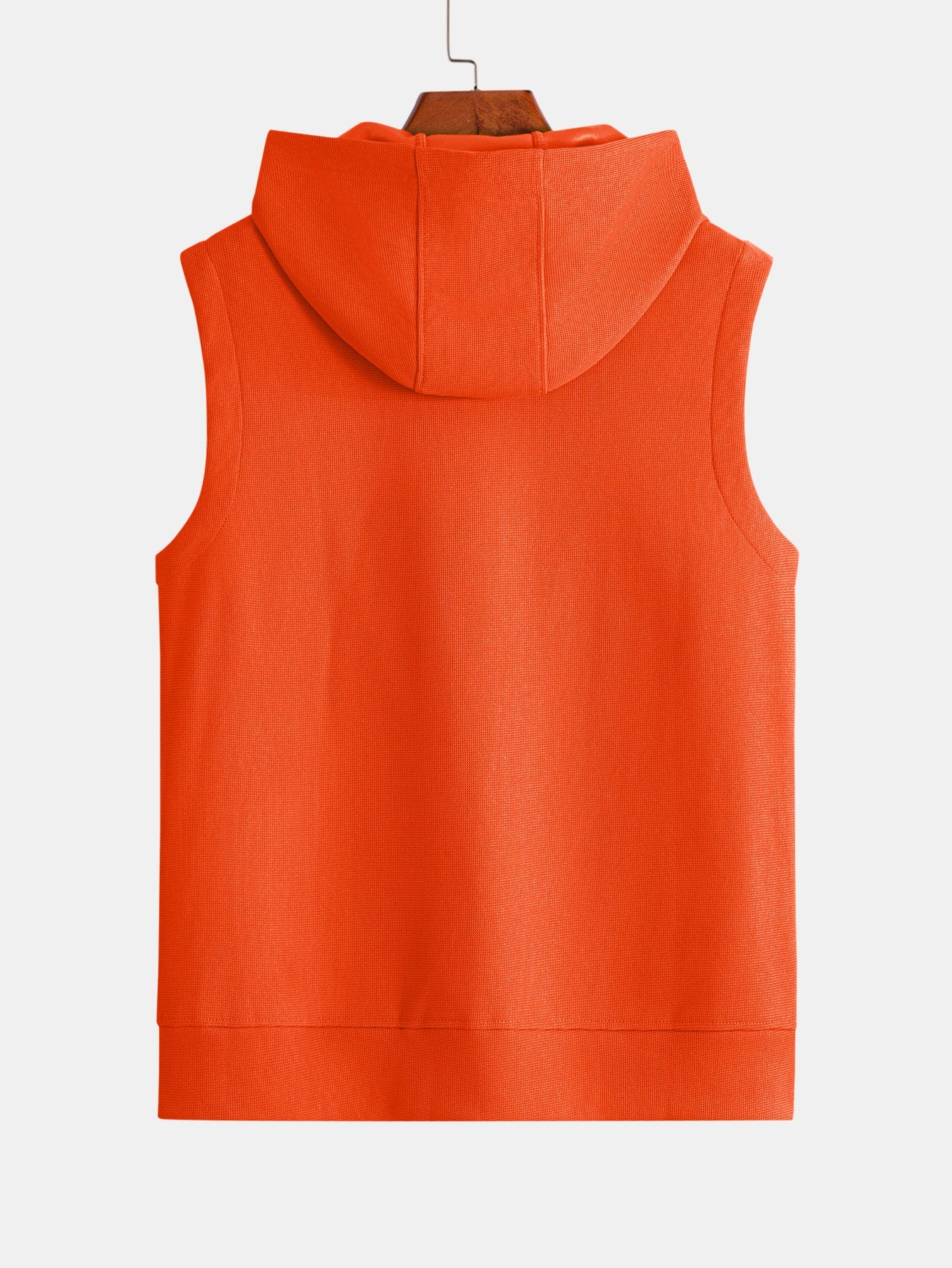 Men's Full Zip Hooded Vest Sleeveless Jacket Drawstring