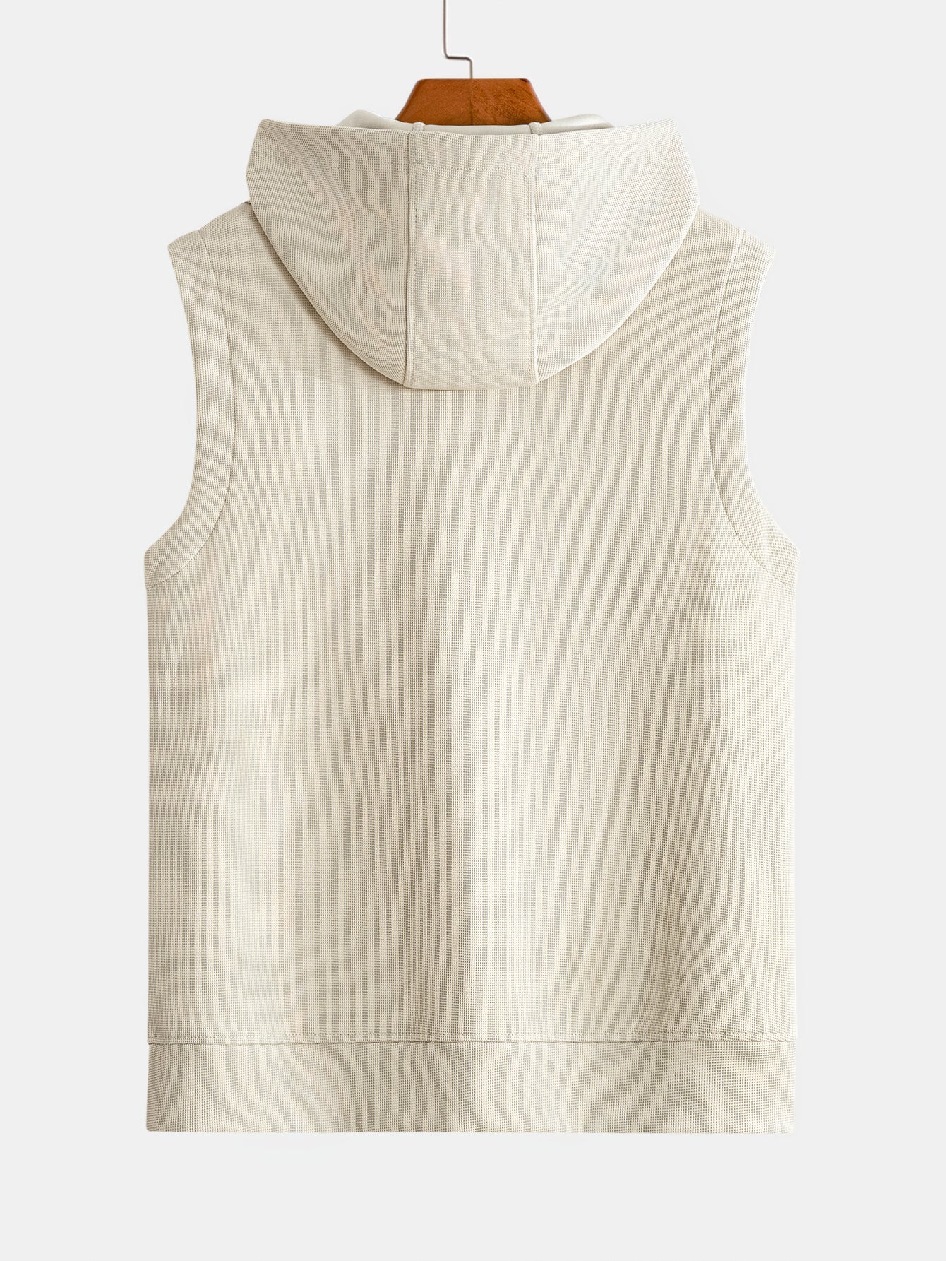 Men's Full Zip Hooded Vest Sleeveless Jacket Drawstring