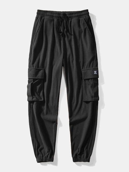 Men's Button Front Jacket Cargo Pants Matching Set