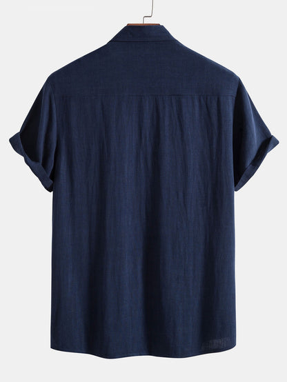 Men's Button Front Shirt and Drawstring Pants Two Piece Set