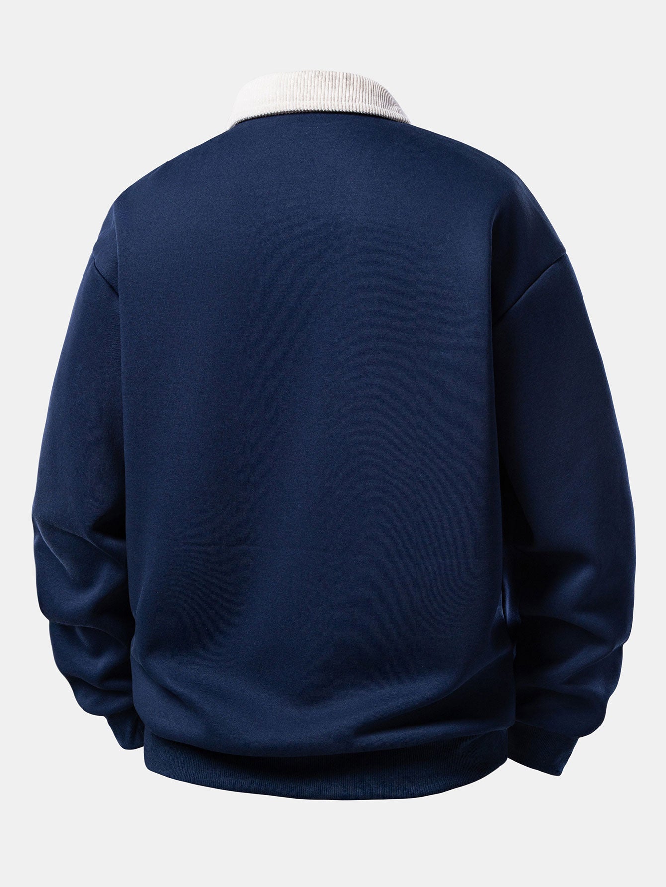 Men's Long Sleeve Polo Collar Pullover Sweater Shirt
