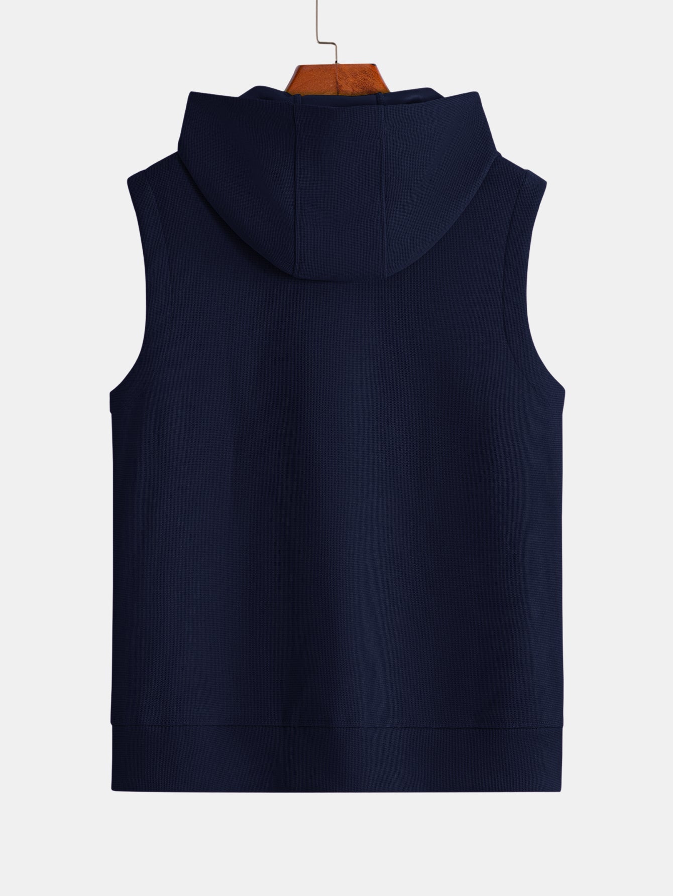 Men's Full Zip Hooded Vest Sleeveless Jacket Drawstring