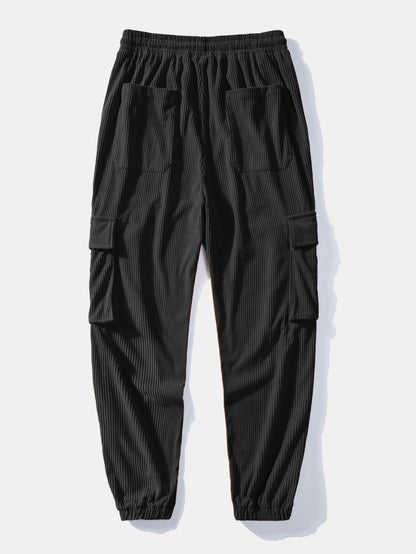 Men's Button Front Jacket Cargo Pants Matching Set
