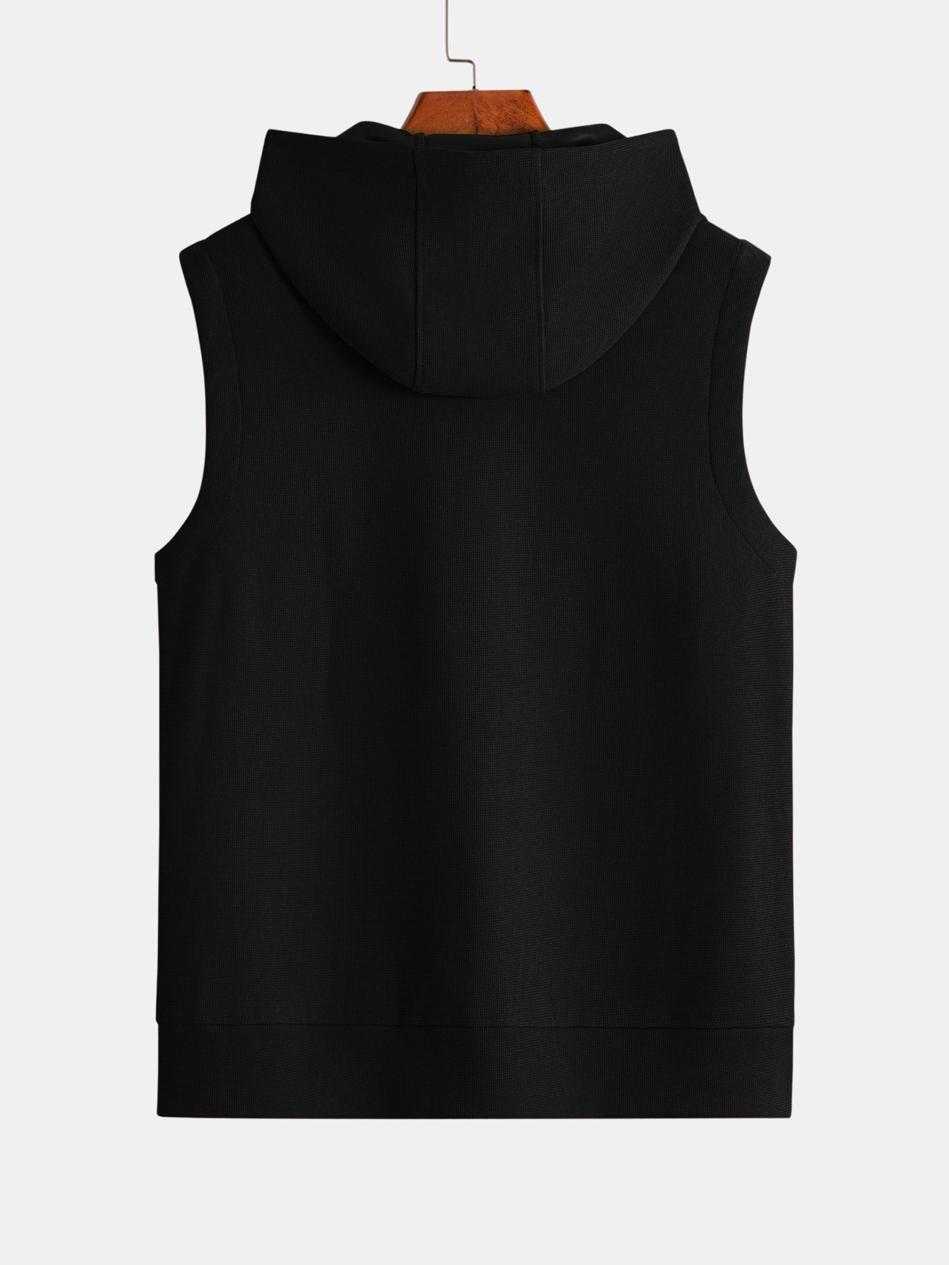 Men's Full Zip Hooded Vest Sleeveless Jacket Drawstring