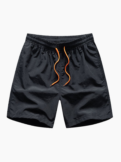 Men's Camp Collar Shirt with Drawstring Shorts Two Piece Set