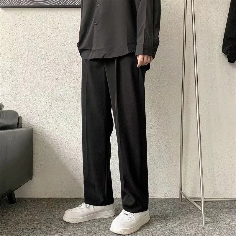 Women's Straight Leg Trousers – Loose Fit Elasticated Waist