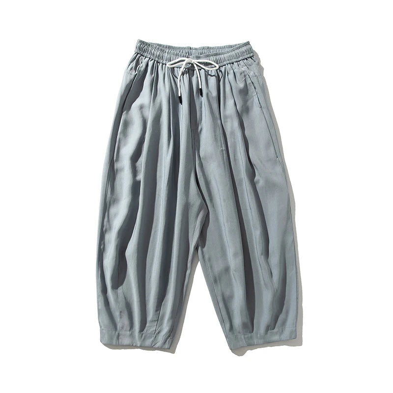 Men's Harem Trousers with Relaxed Fit and Cuffed Hems