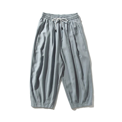 Men's Harem Trousers with Relaxed Fit and Cuffed Hems