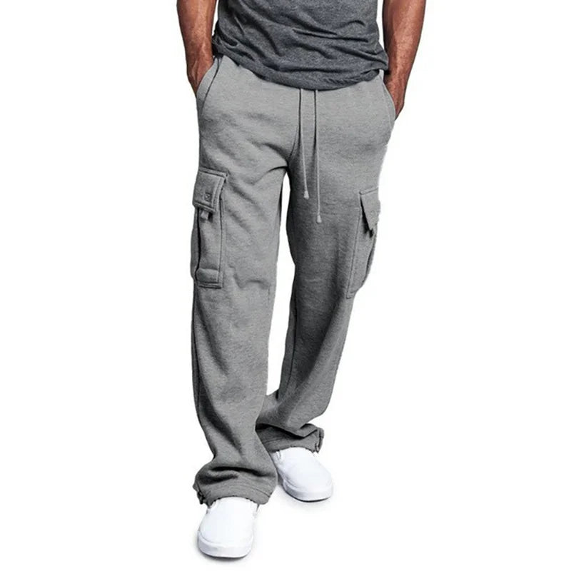 Men's Cargo Joggers Loose Fit Drawstring Multiple Pockets
