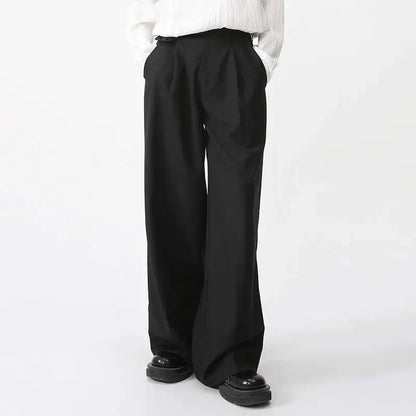 Men's Wide Leg Trousers – Loose Fit Pleated