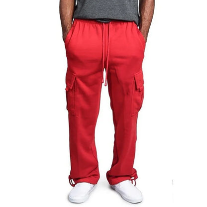 Men's Cargo Joggers Loose Fit Drawstring Multiple Pockets