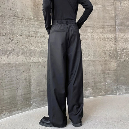 Men's Pleated Wide Leg Trousers – Loose Fit