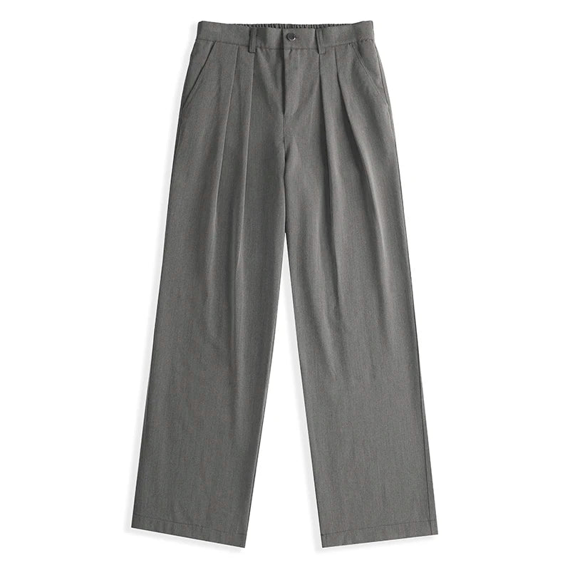 Men's Wide Leg Trousers with Pleated Front