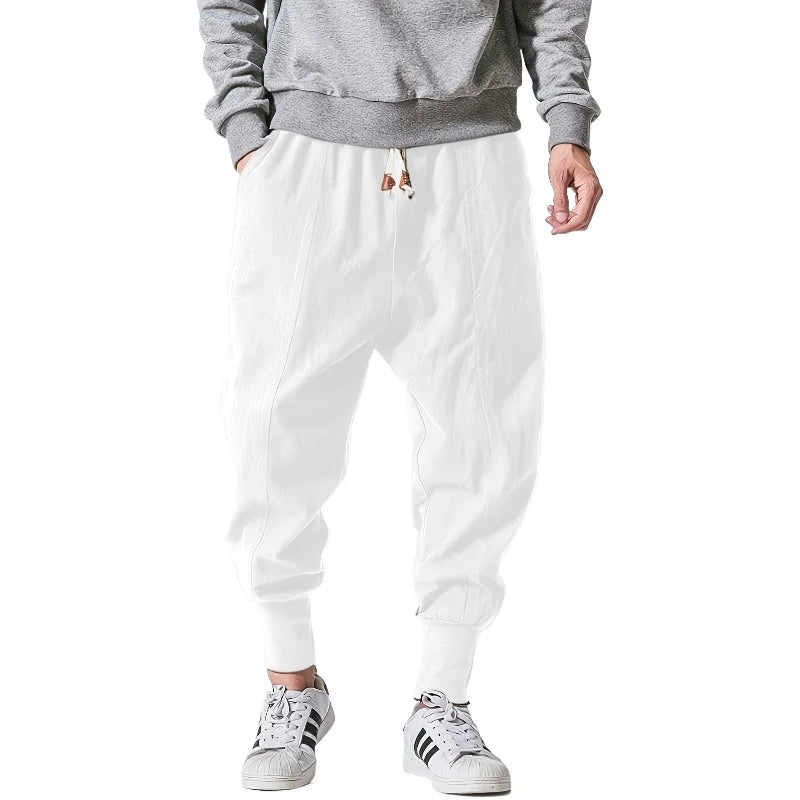 Men's Harem Joggers Loose Fit Drawstring Elasticated Cuffs