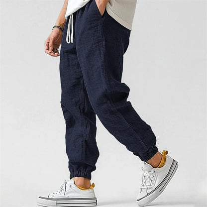 Men's Tapered Joggers with Drawstring Waist and Elastic Cuffs
