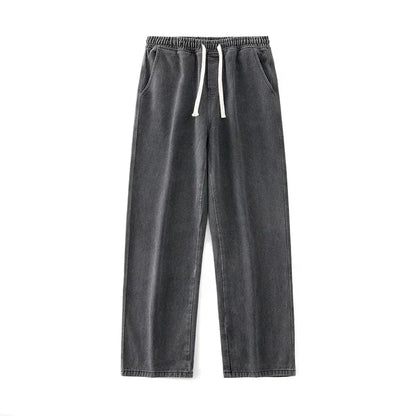 Men's Baggy Wide Leg Jeans with Drawstring Waist