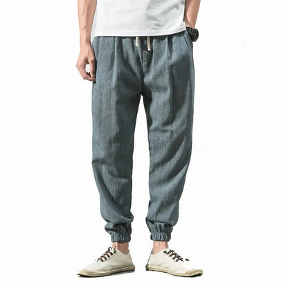 Men's Tapered Joggers with Elasticated Waist and Cuffed Hems