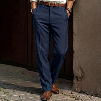Men's Tailored Trousers – Straight Leg with Belt Loops