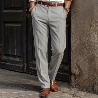 Men's Tailored Trousers – Straight Leg with Belt Loops