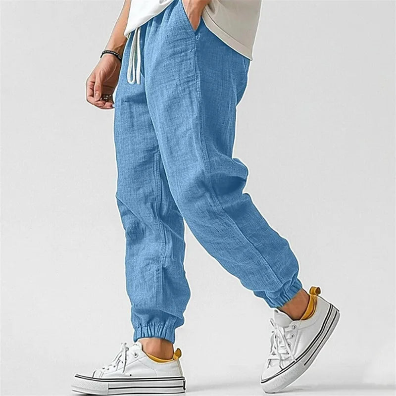 Men's Tapered Joggers with Drawstring Waist and Elastic Cuffs