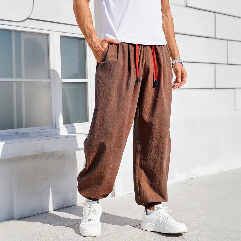 Men's Relaxed Fit Joggers with Drawstring Waist and Pockets