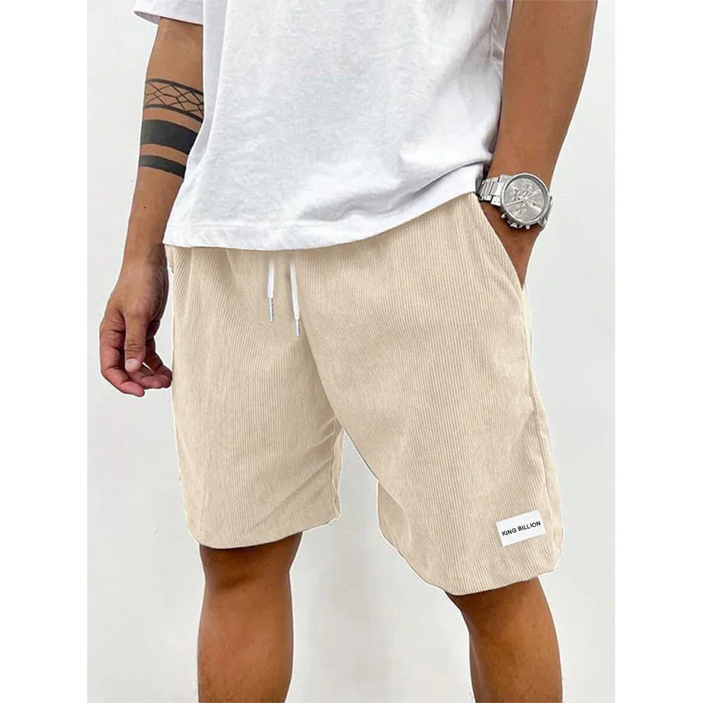 Men's Textured Shorts with Elasticated Drawstring Waist