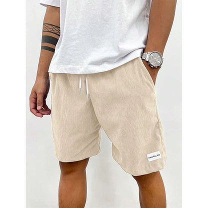 Men's Textured Shorts with Elasticated Drawstring Waist