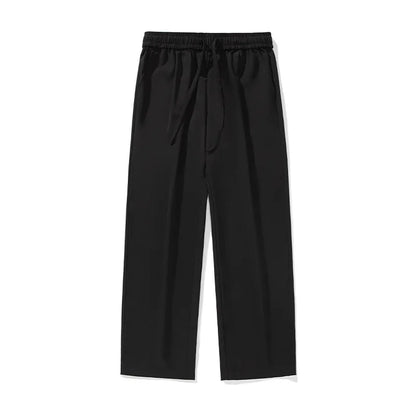 Men's Wide Leg Trousers with Drawstring Waist