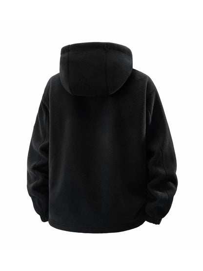 Men's Sherpa Lined Jacket – Full Zip Front Stand Collar Long Sleeve Coat