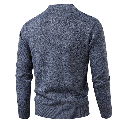 Men's Argyle Knit Cardigan with Button Front and Stand Collar
