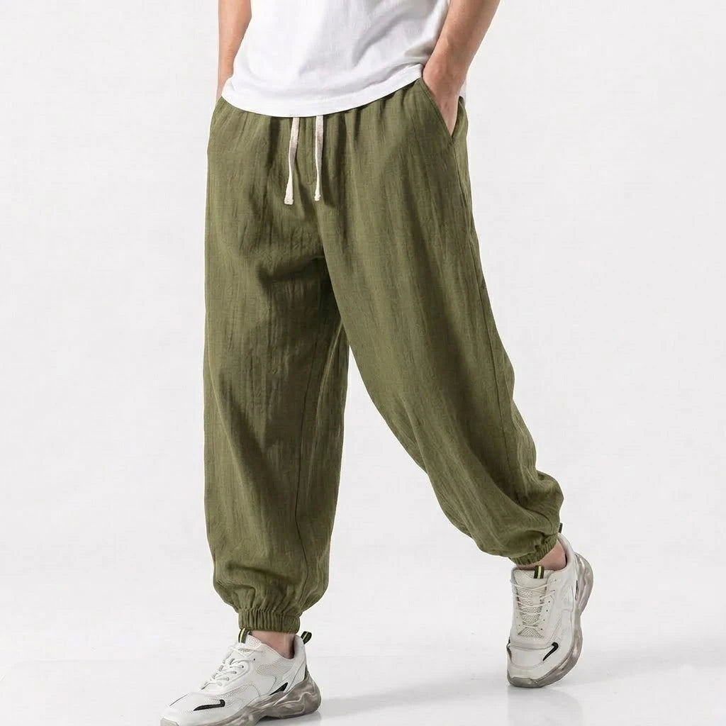 Men's Harem Trousers Loose Fit Drawstring Elasticated Cuffs