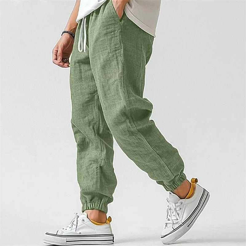 Men's Tapered Joggers with Drawstring Waist and Elastic Cuffs
