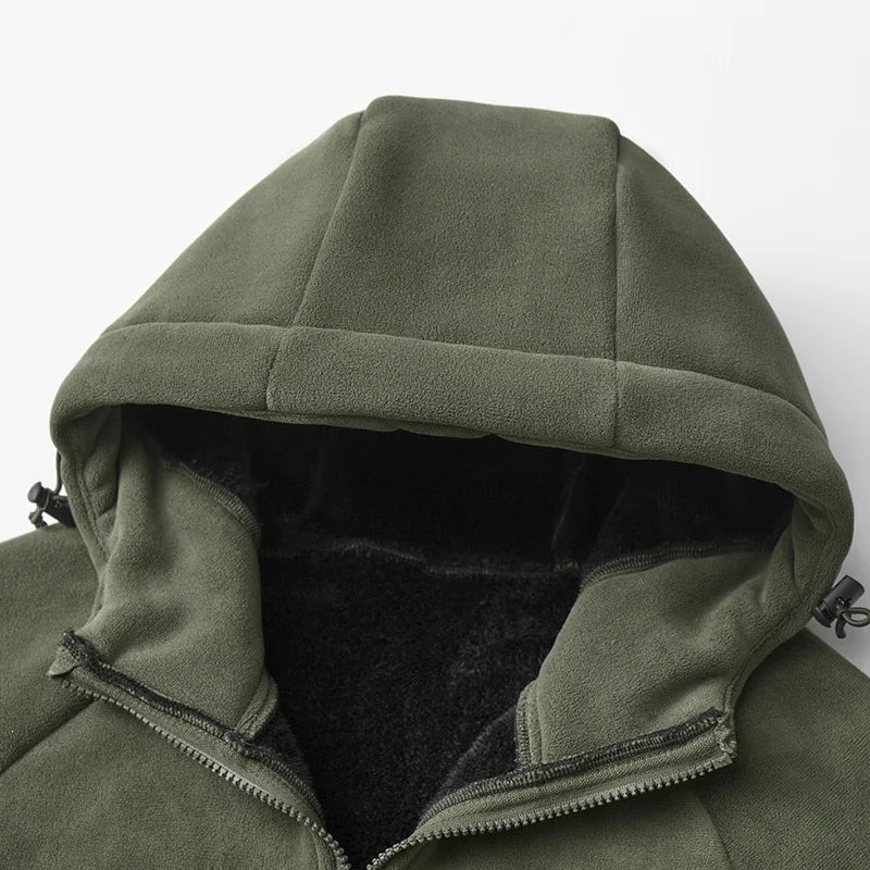 Men's Hooded Jacket – Warm Lined Full Zip Winter Coat with Long Sleeves and Pockets