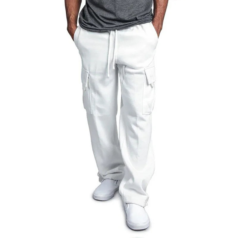 Men's Cargo Joggers Loose Fit Drawstring Multiple Pockets