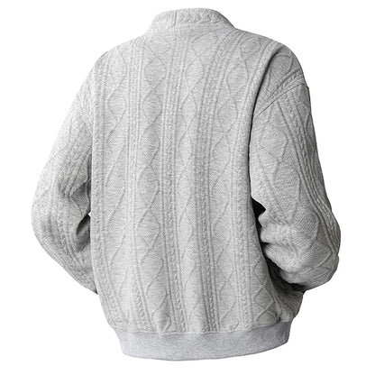 Men's Cardigan Jumper V Neck Button Front Cable Knit